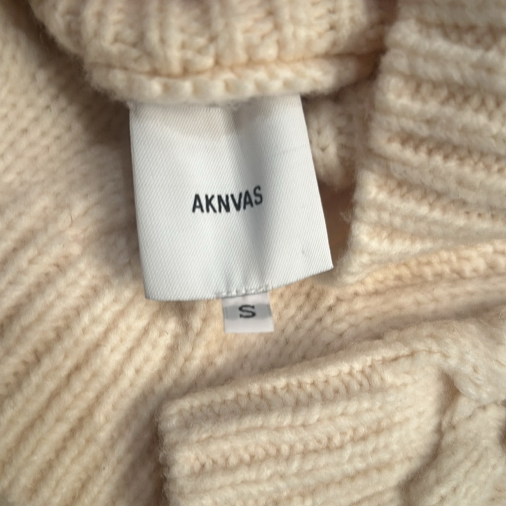 INTERMIX Ivory Cable Knit Turtleneck Sweater - Picture 5 of 5